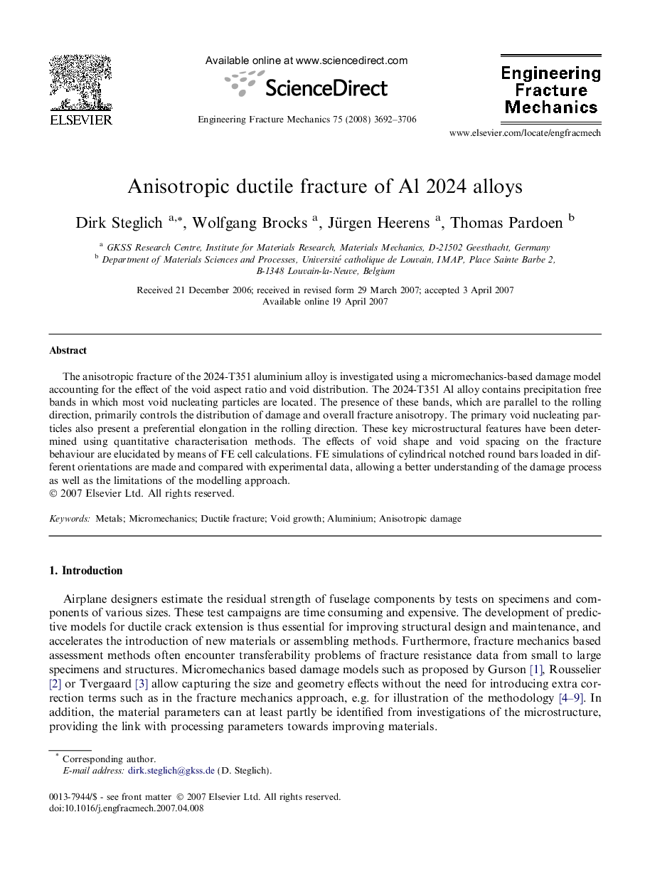 Anisotropic ductile fracture of Al 2024 alloys