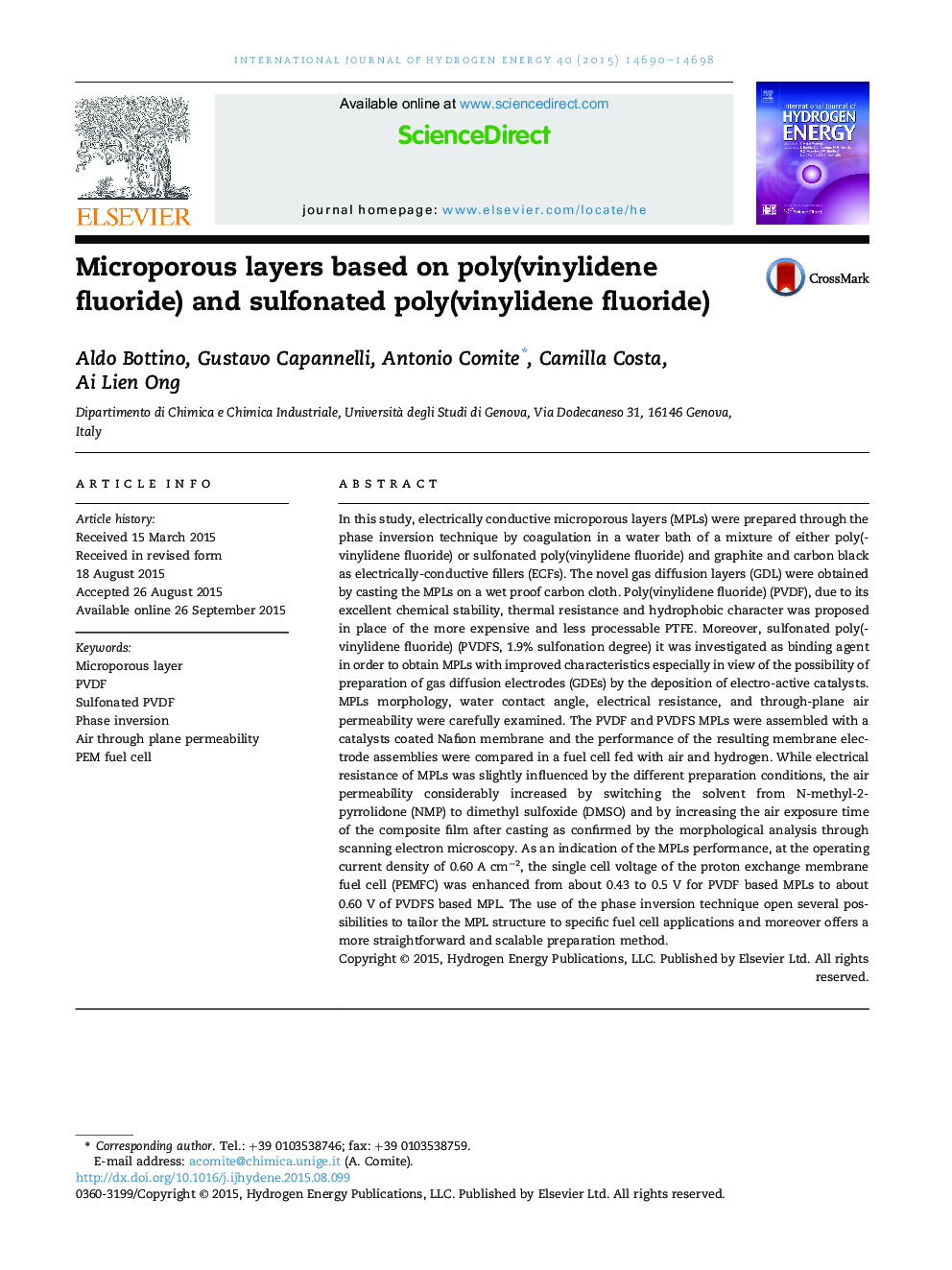 Microporous layers based on poly(vinylidene fluoride) and sulfonated poly(vinylidene fluoride)