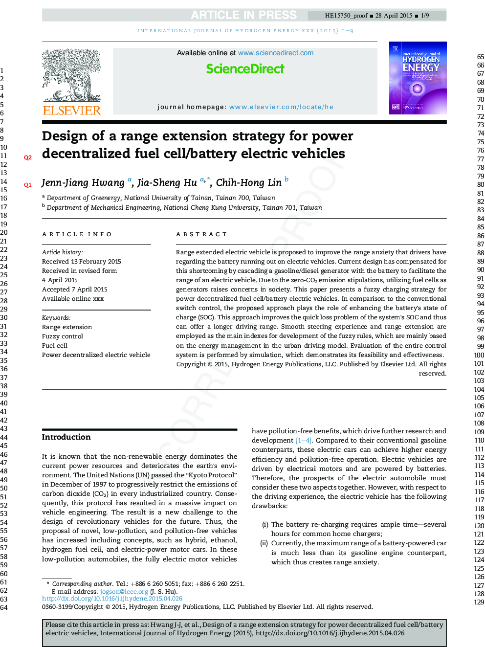 Design of a range extension strategy for power decentralized fuel cell/battery electric vehicles