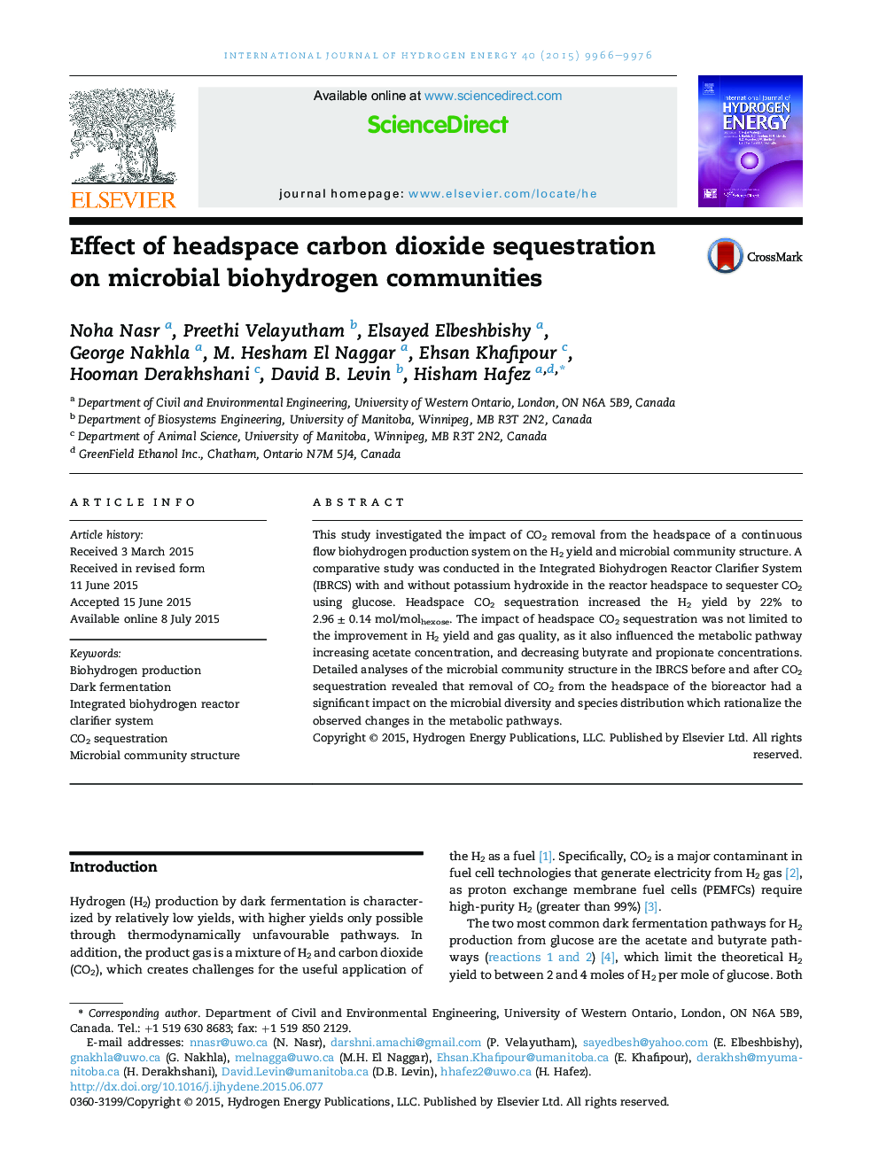 Effect of headspace carbon dioxide sequestration on microbial biohydrogen communities