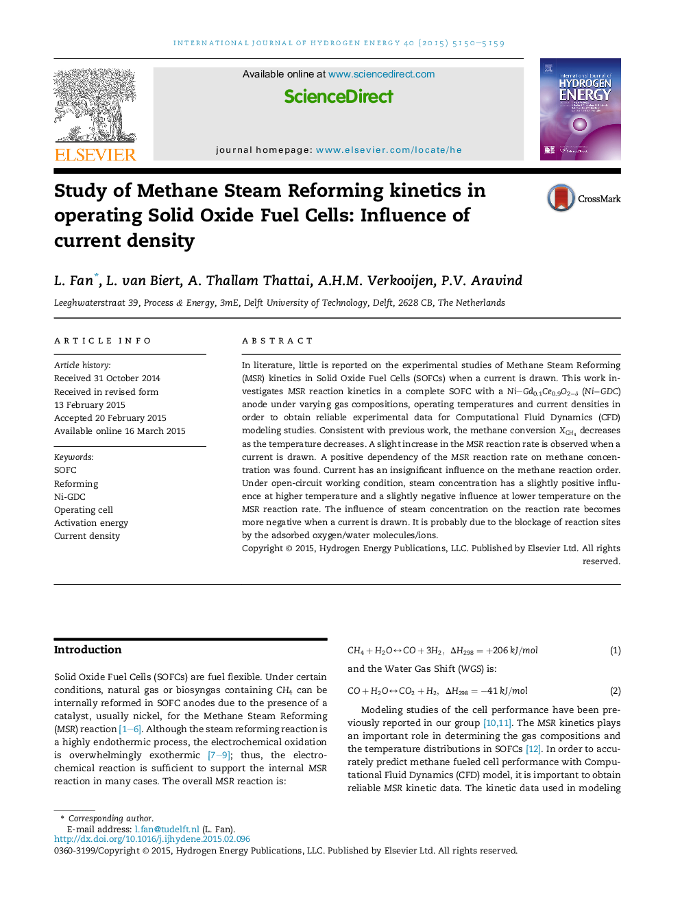 Study of Methane Steam Reforming kinetics in operating Solid Oxide Fuel Cells: Influence of current density