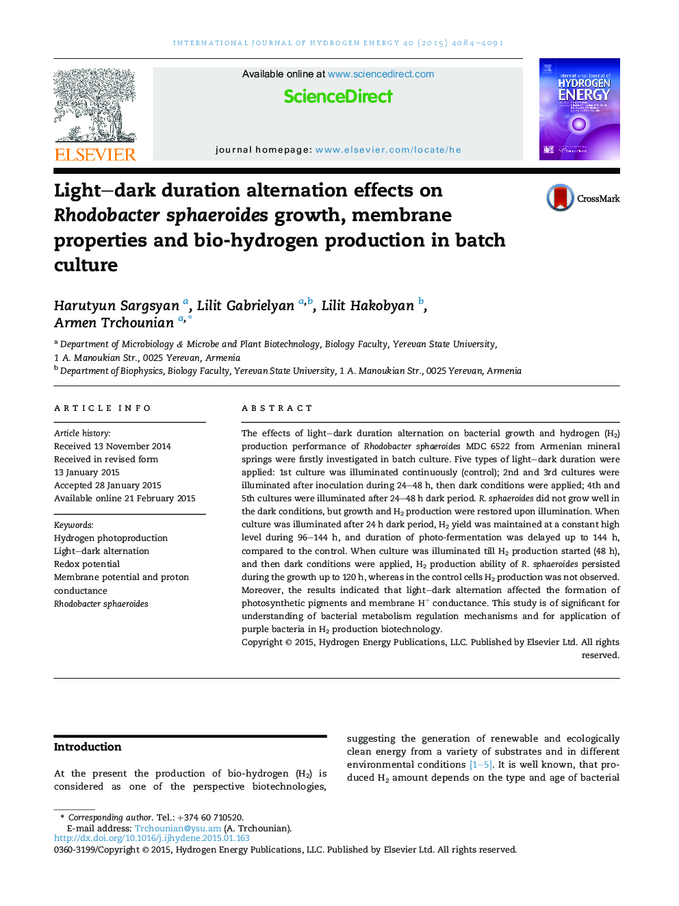 Light-dark duration alternation effects on Rhodobacter sphaeroides growth, membrane properties and bio-hydrogen production in batch culture