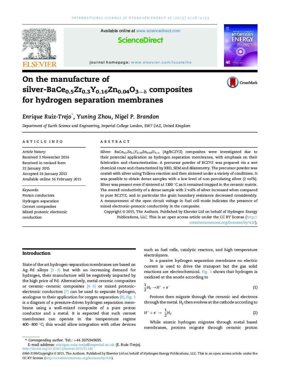 On the manufacture of silver-BaCe0.5Zr0.3Y0.16Zn0.04O3âÎ´ composites for hydrogen separation membranes