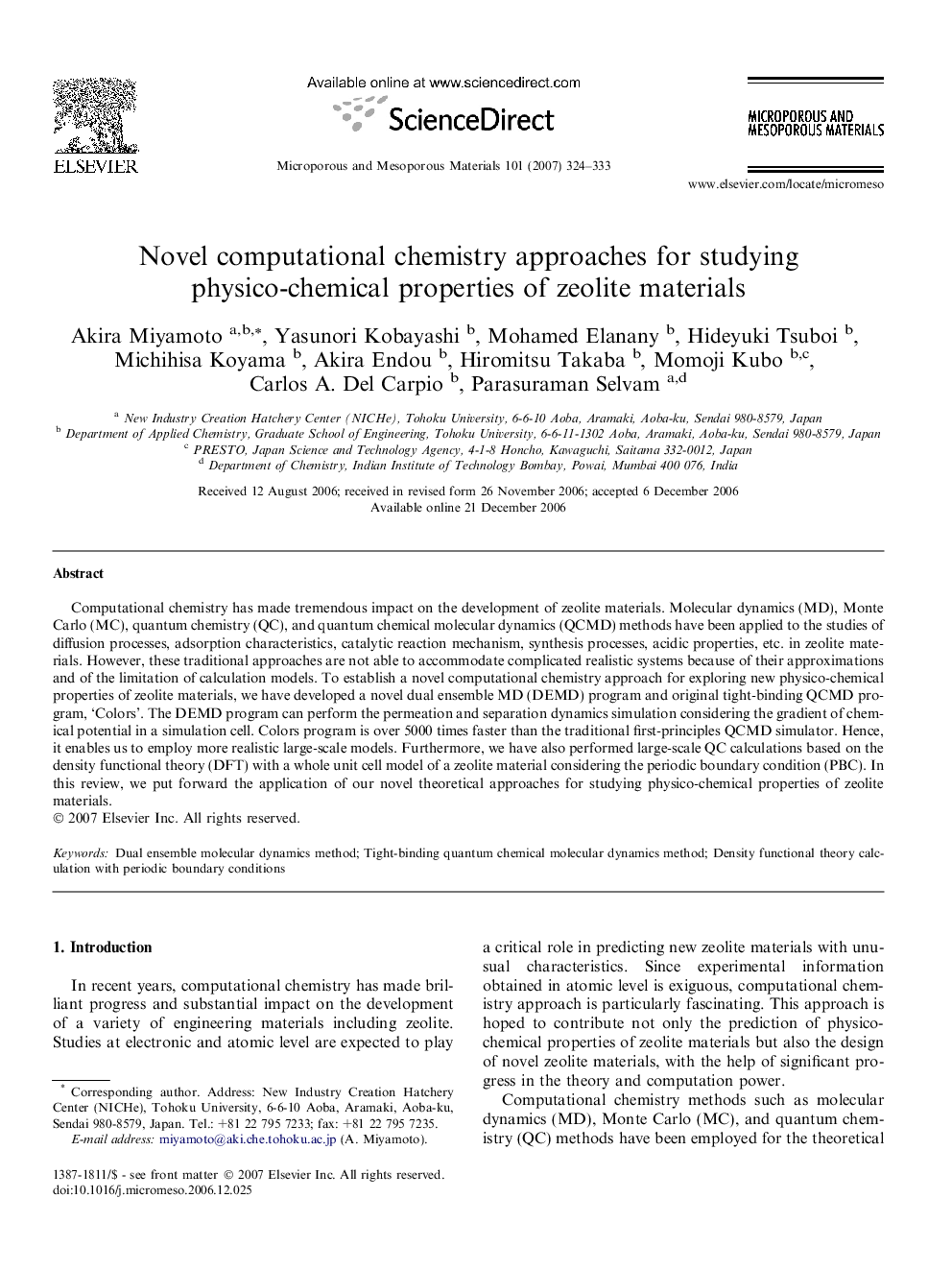 Novel computational chemistry approaches for studying physico-chemical properties of zeolite materials