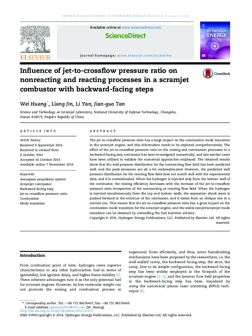 Influence of jet-to-crossflow pressure ratio on nonreacting and reacting processes in a scramjet combustor with backward-facing steps