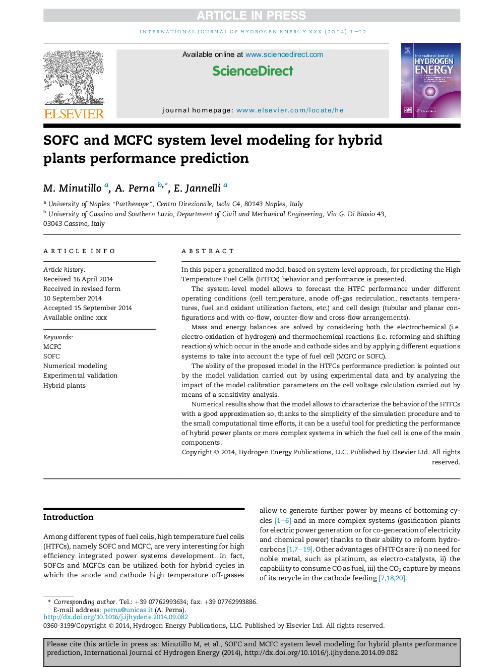 SOFC and MCFC system level modeling for hybrid plants performance prediction