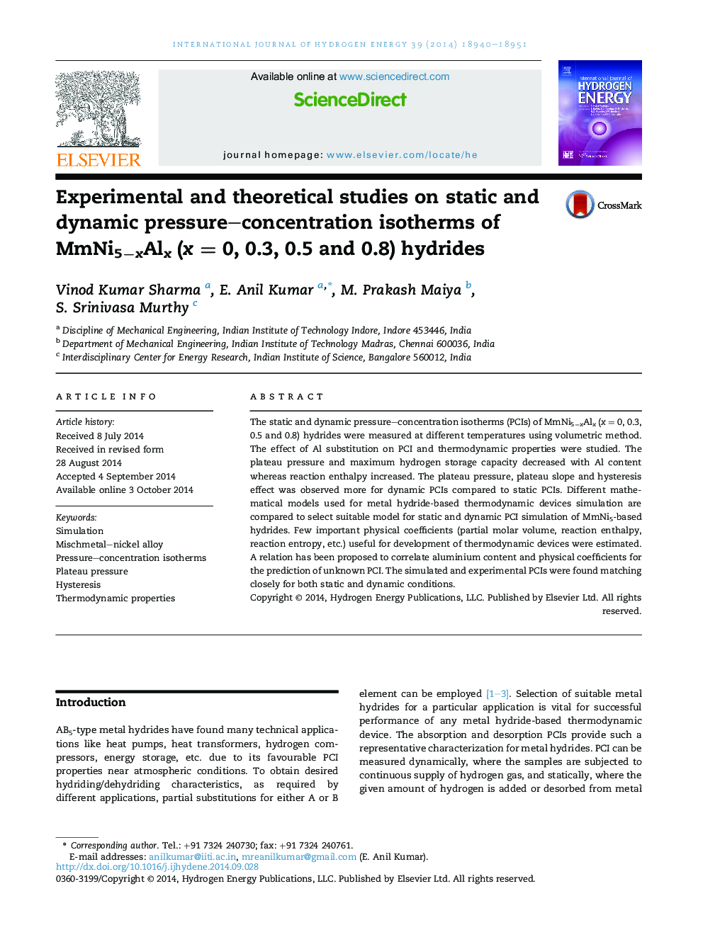 Experimental and theoretical studies on static and dynamic pressure-concentration isotherms of MmNi5âxAlx (xÂ =Â 0, 0.3, 0.5 and 0.8) hydrides