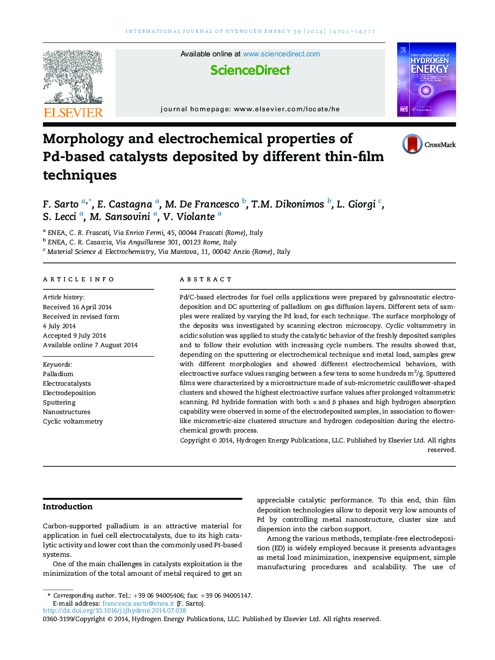 Morphology and electrochemical properties of Pd-based catalysts deposited by different thin-film techniques