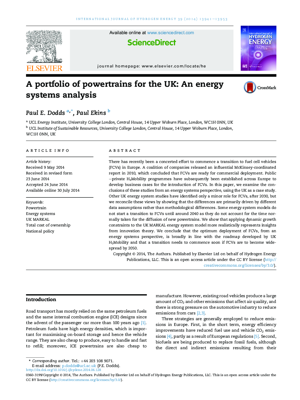 A portfolio of powertrains for the UK: An energy systems analysis