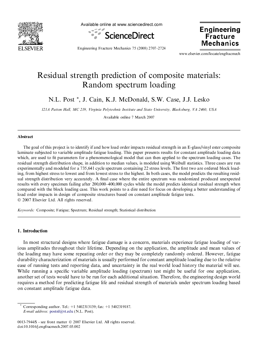 Residual strength prediction of composite materials: Random spectrum loading