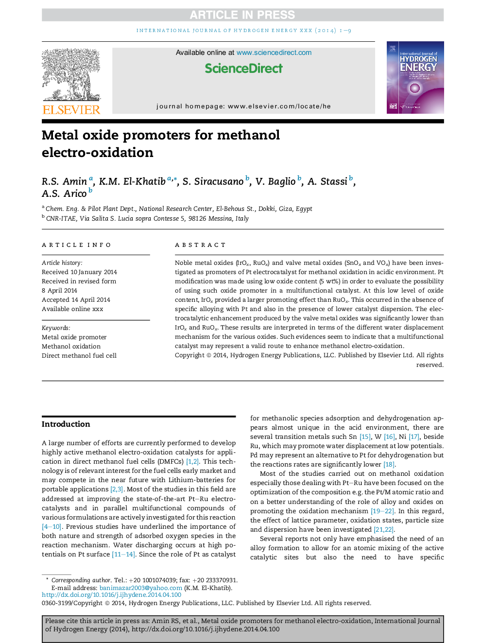 Metal oxide promoters for methanol electro-oxidation