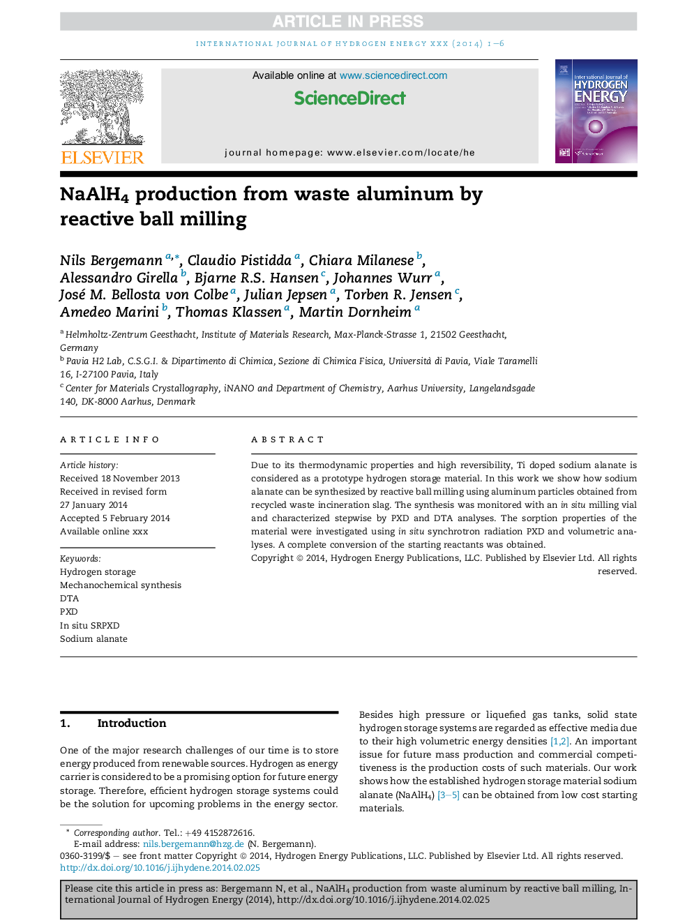 NaAlH4 production from waste aluminum by reactive ball milling