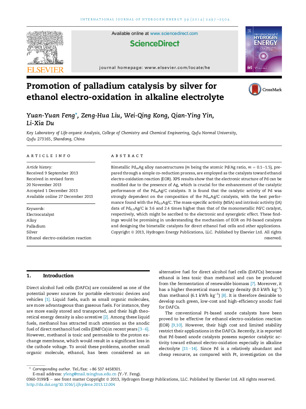 Promotion of palladium catalysis by silver for ethanol electro-oxidation in alkaline electrolyte