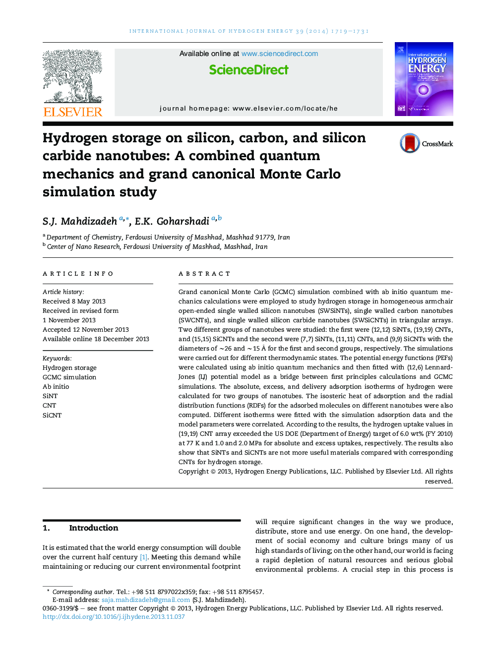 Hydrogen storage on silicon, carbon, and silicon carbide nanotubes: A combined quantum mechanics and grand canonical Monte Carlo simulation study