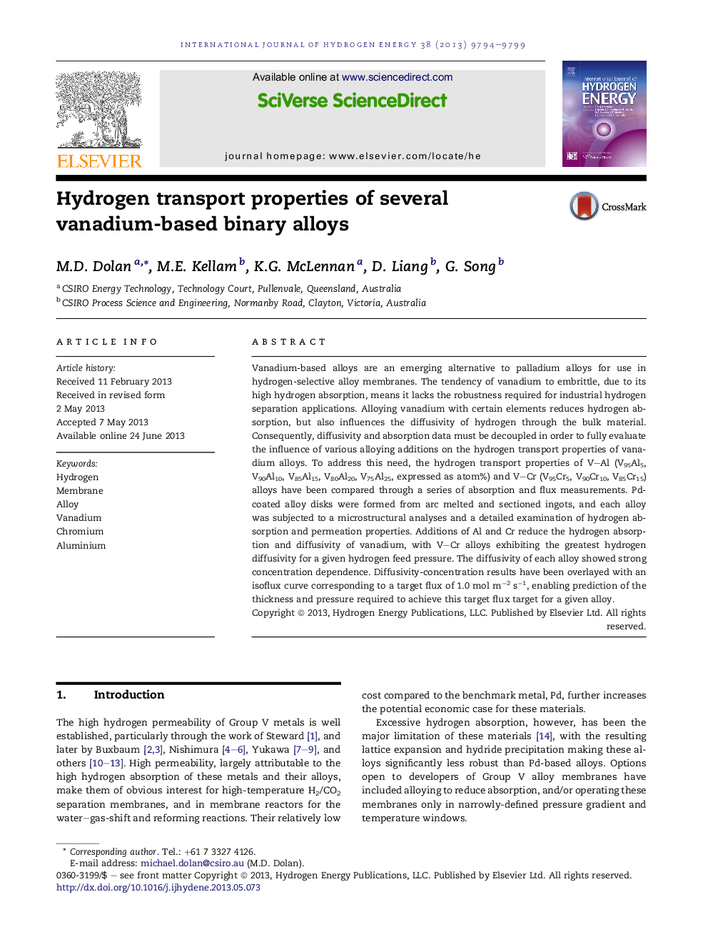 Hydrogen transport properties of several vanadium-based binary alloys