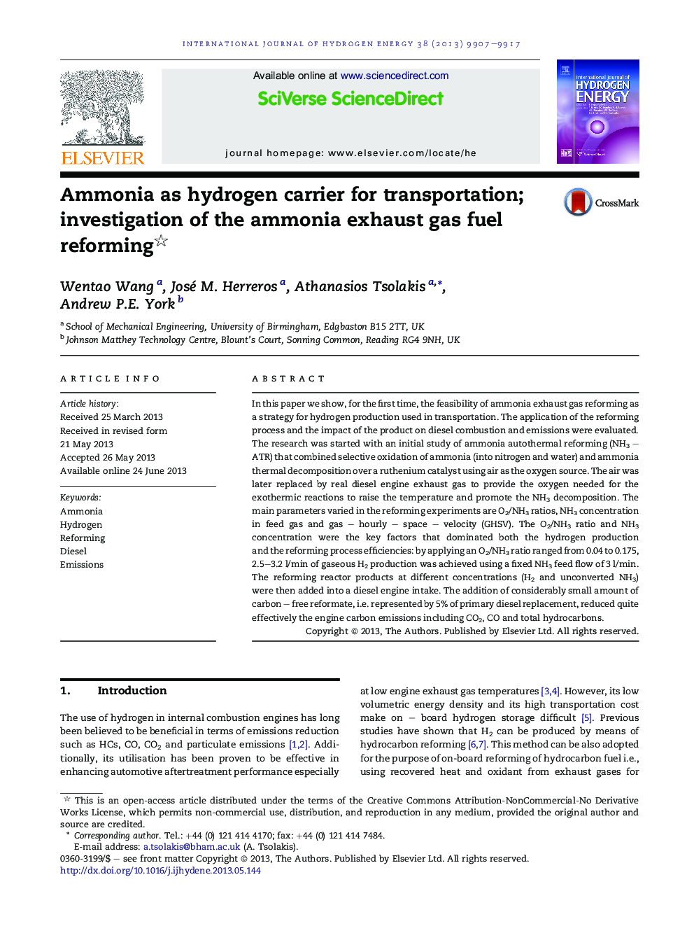 Ammonia as hydrogen carrier for transportation; investigation of the ammonia exhaust gas fuel reforming