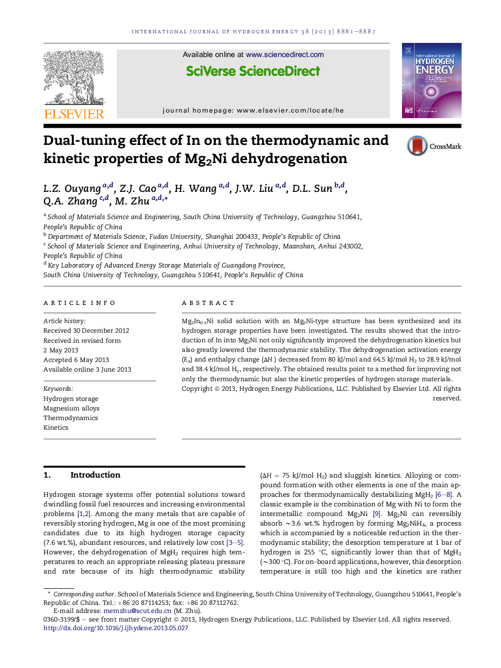 Dual-tuning effect of In on the thermodynamic and kinetic properties of Mg2Ni dehydrogenation