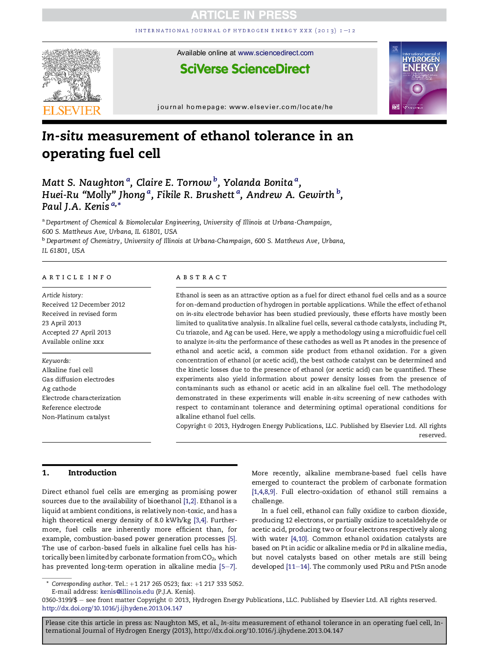 اندازه گیری تحمل اتانول درون سلولی در یک سلول سوخت عملیاتی 