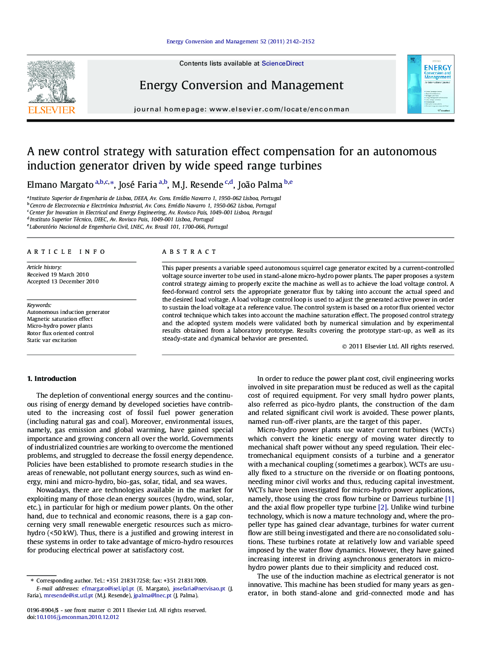 A new control strategy with saturation effect compensation for an autonomous induction generator driven by wide speed range turbines