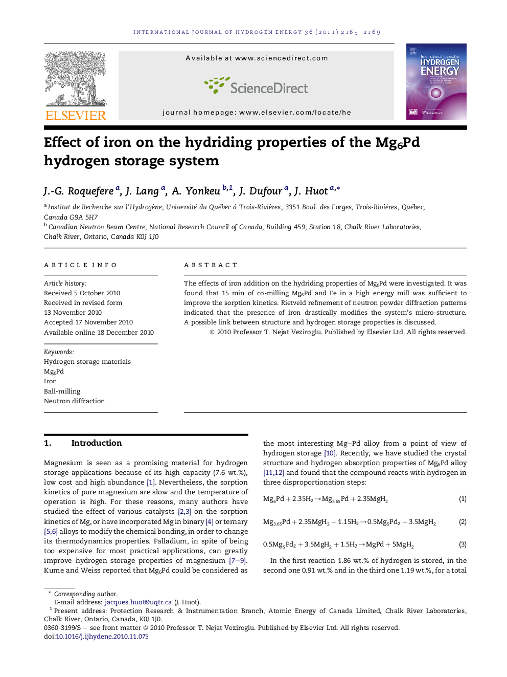 Effect of iron on the hydriding properties of the Mg6Pd hydrogen storage system