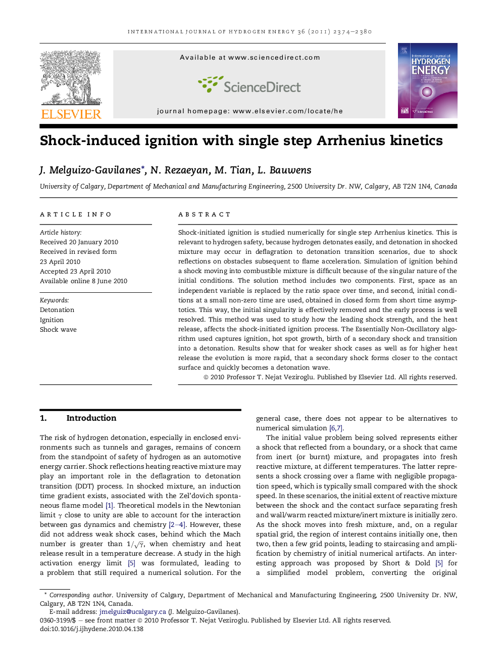 Shock-induced ignition with single step Arrhenius kinetics