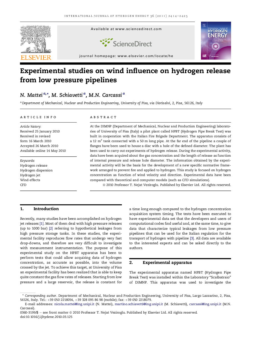 Experimental studies on wind influence on hydrogen release from low pressure pipelines