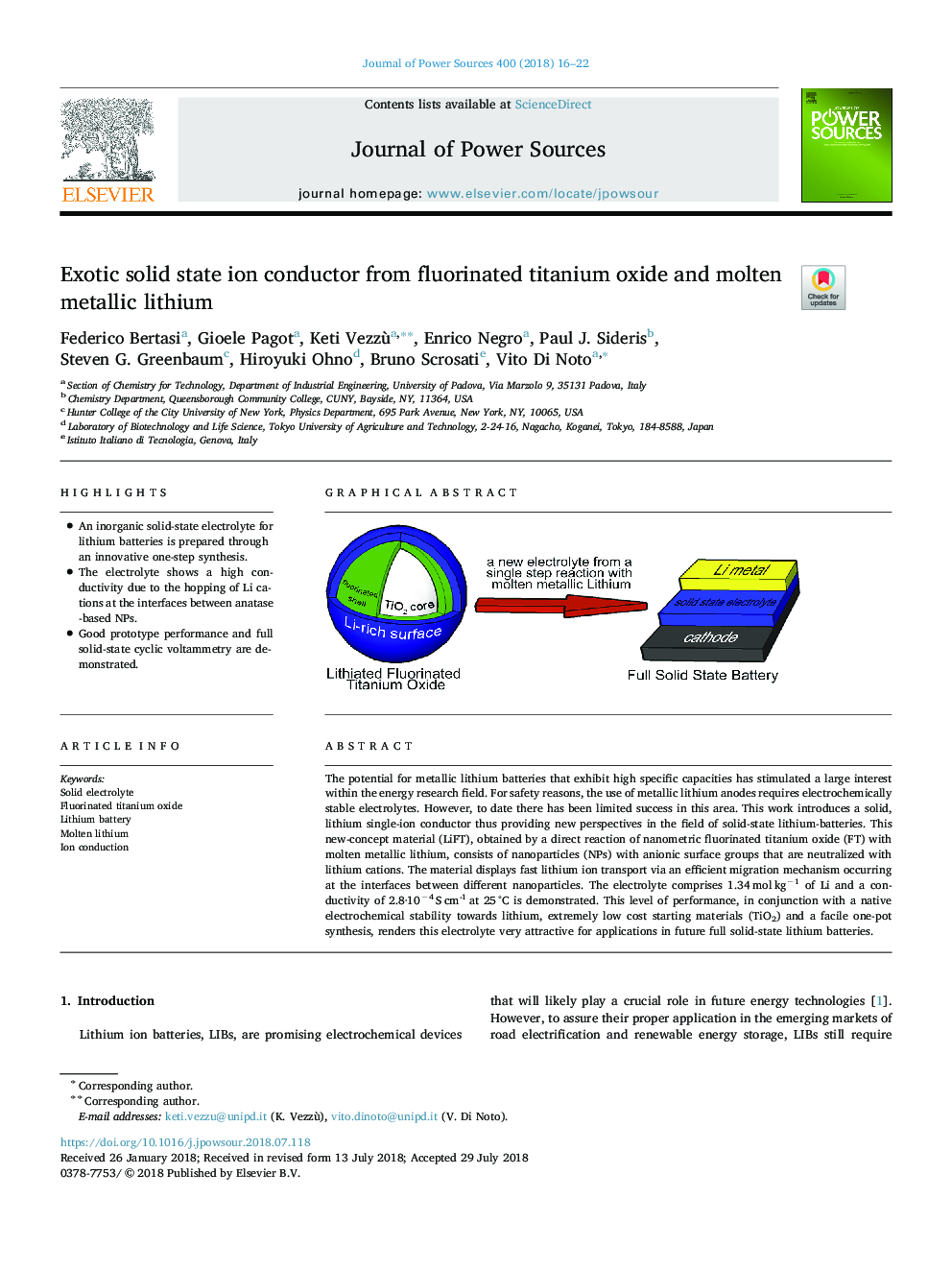 Exotic solid state ion conductor from fluorinated titanium oxide and molten metallic lithium