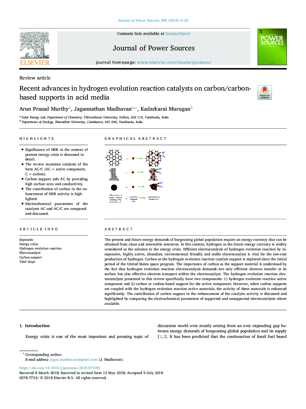 Recent advances in hydrogen evolution reaction catalysts on carbon/carbon-based supports in acid media