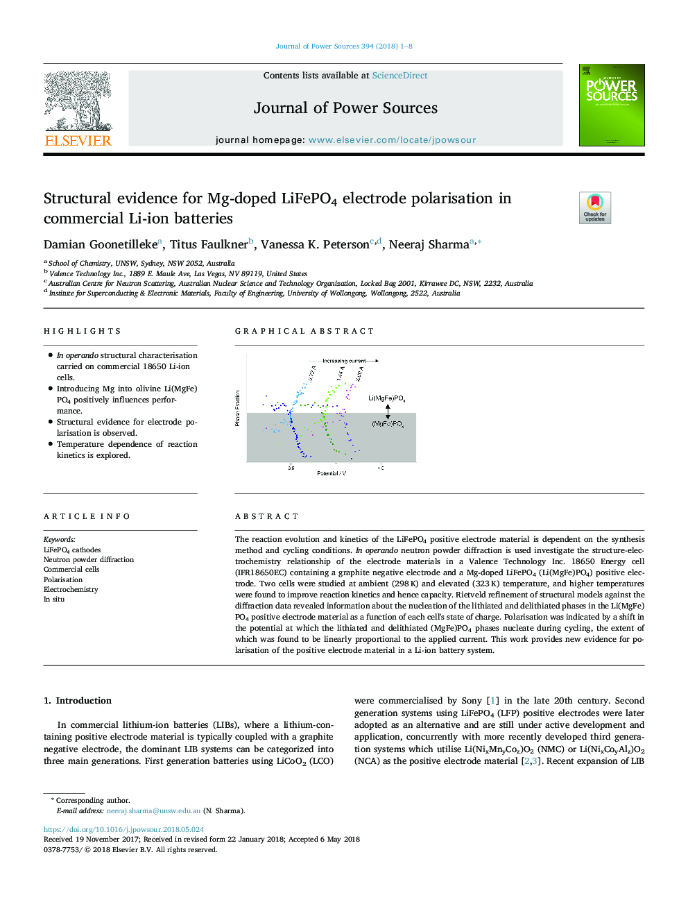 Structural evidence for Mg-doped LiFePO4 electrode polarisation in commercial Li-ion batteries