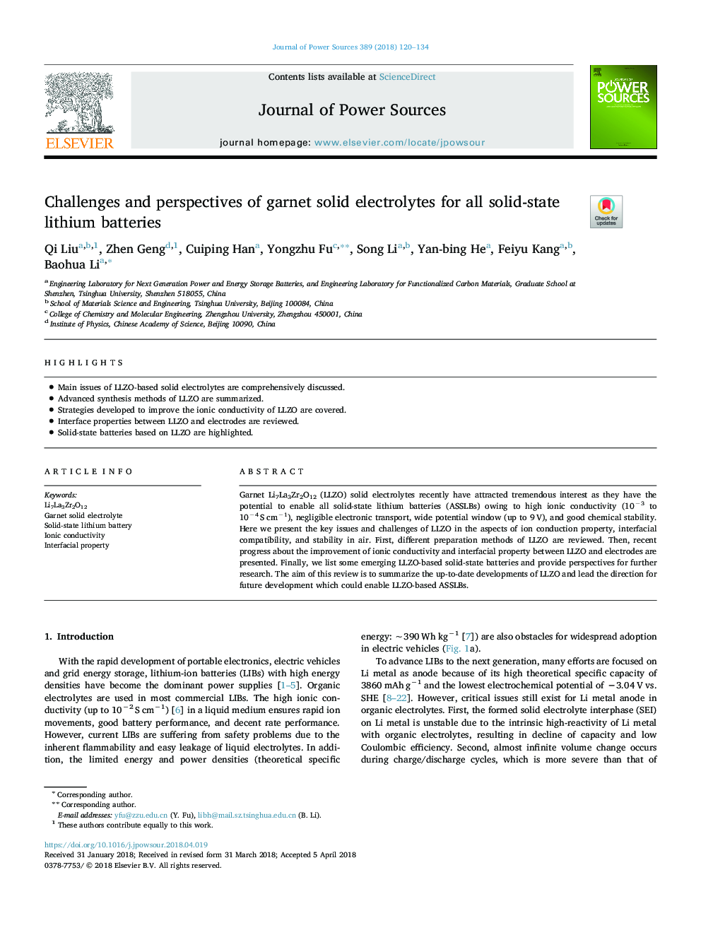 Challenges and perspectives of garnet solid electrolytes for all solid-state lithium batteries