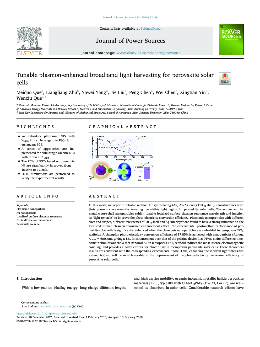 Tunable plasmon-enhanced broadband light harvesting for perovskite solar cells