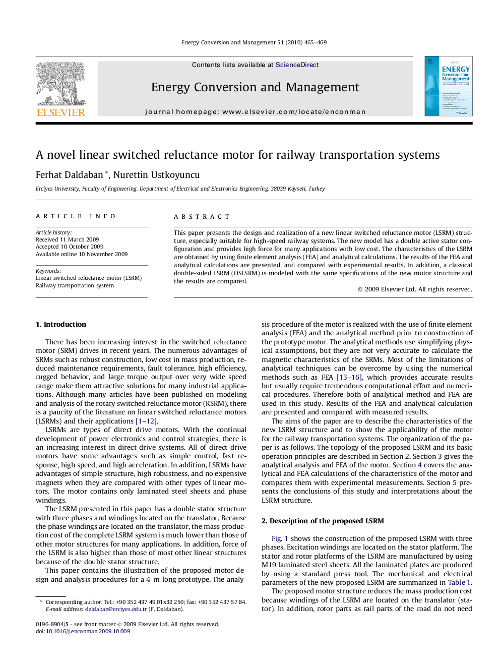 A novel linear switched reluctance motor for railway transportation systems