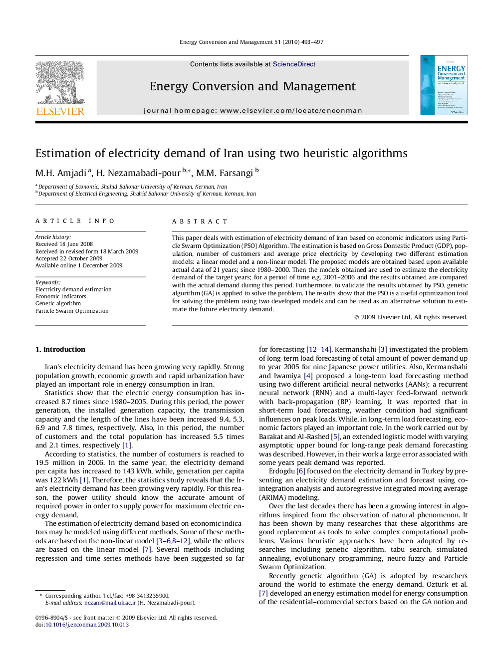 Estimation of electricity demand of Iran using two heuristic algorithms