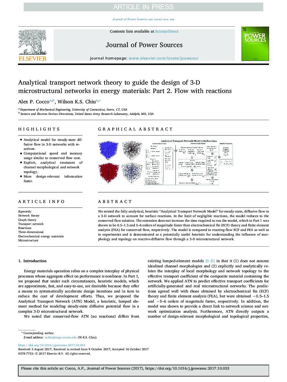 Analytical transport network theory to guide the design of 3-D microstructural networks in energy materials: Part 2. Flow with reactions