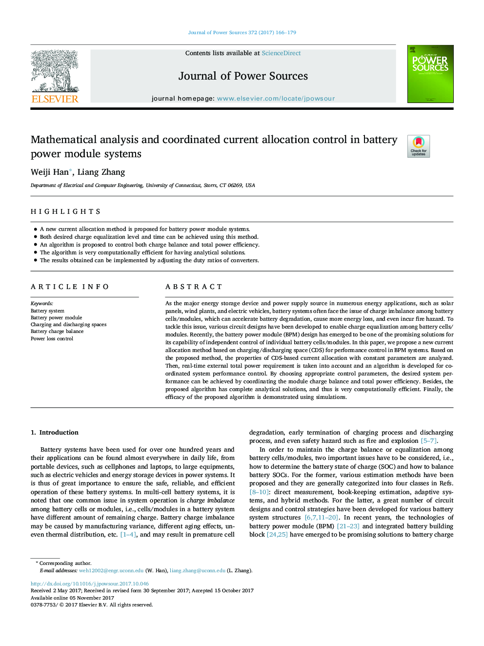 Mathematical analysis and coordinated current allocation control in battery power module systems