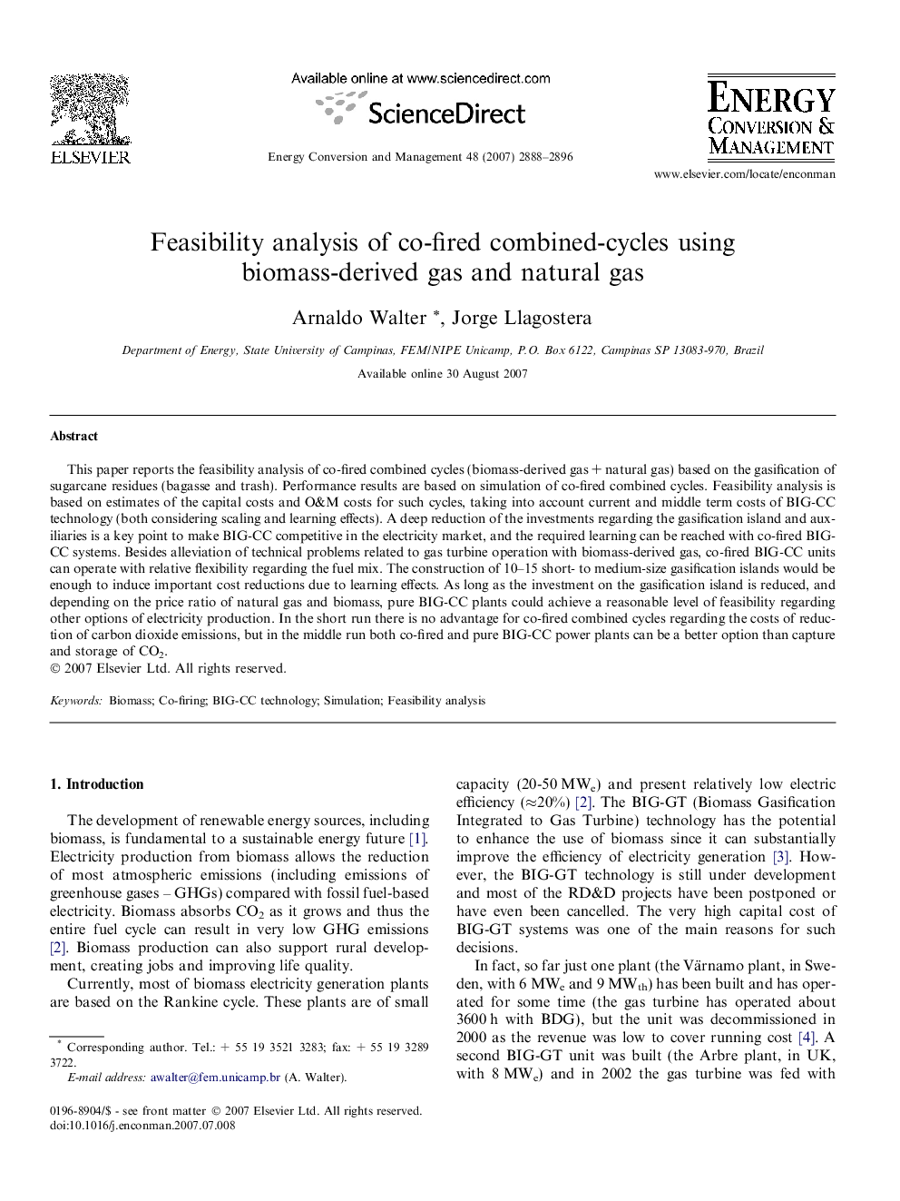 Feasibility analysis of co-fired combined-cycles using biomass-derived gas and natural gas