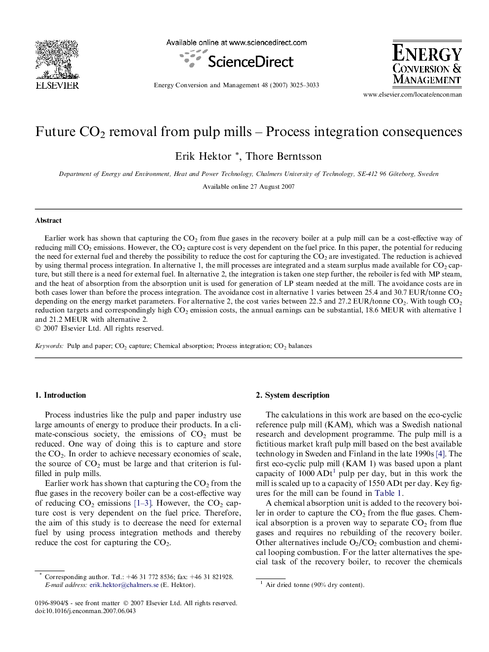 Future CO2 removal from pulp mills – Process integration consequences