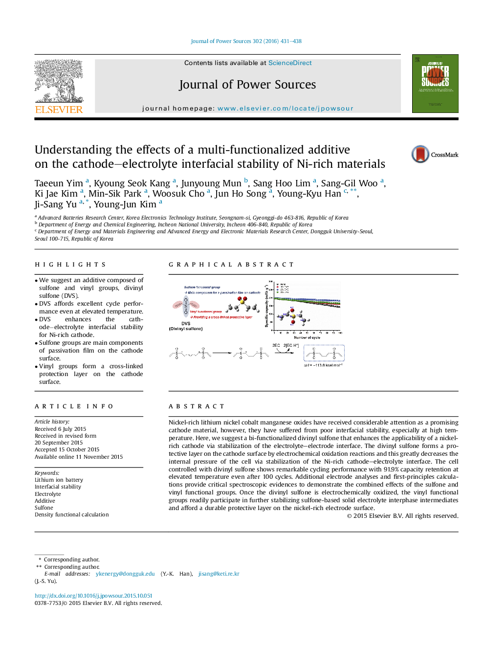 Understanding the effects of a multi-functionalized additive on the cathode-electrolyte interfacial stability of Ni-rich materials