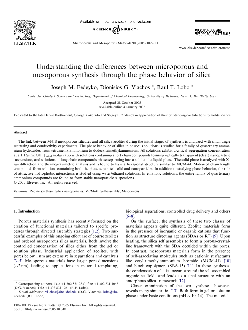 Understanding the differences between microporous and mesoporous synthesis through the phase behavior of silica