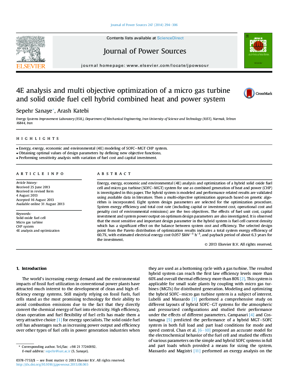 4E analysis and multi objective optimization of a micro gas turbine and solid oxide fuel cell hybrid combined heat and power system