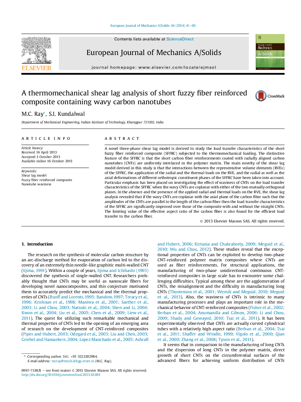 A thermomechanical shear lag analysis of short fuzzy fiber reinforced composite containing wavy carbon nanotubes