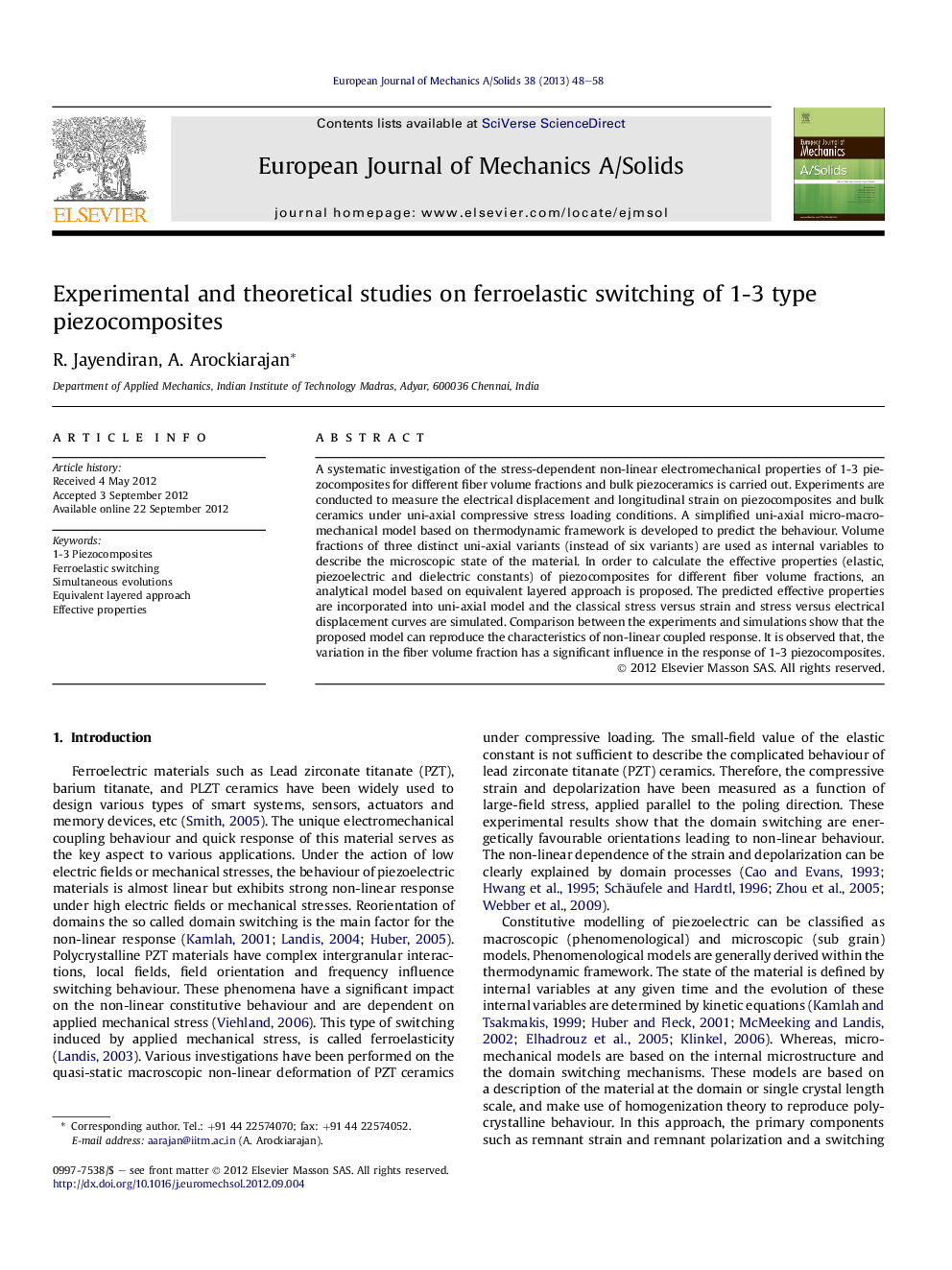 Experimental and theoretical studies on ferroelastic switching of 1-3 type piezocomposites