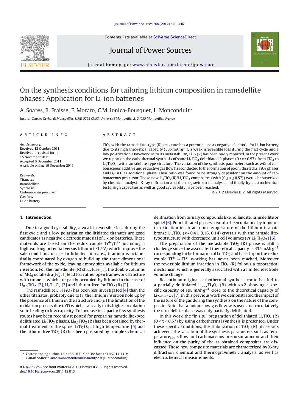 On the synthesis conditions for tailoring lithium composition in ramsdellite phases: Application for Li-ion batteries