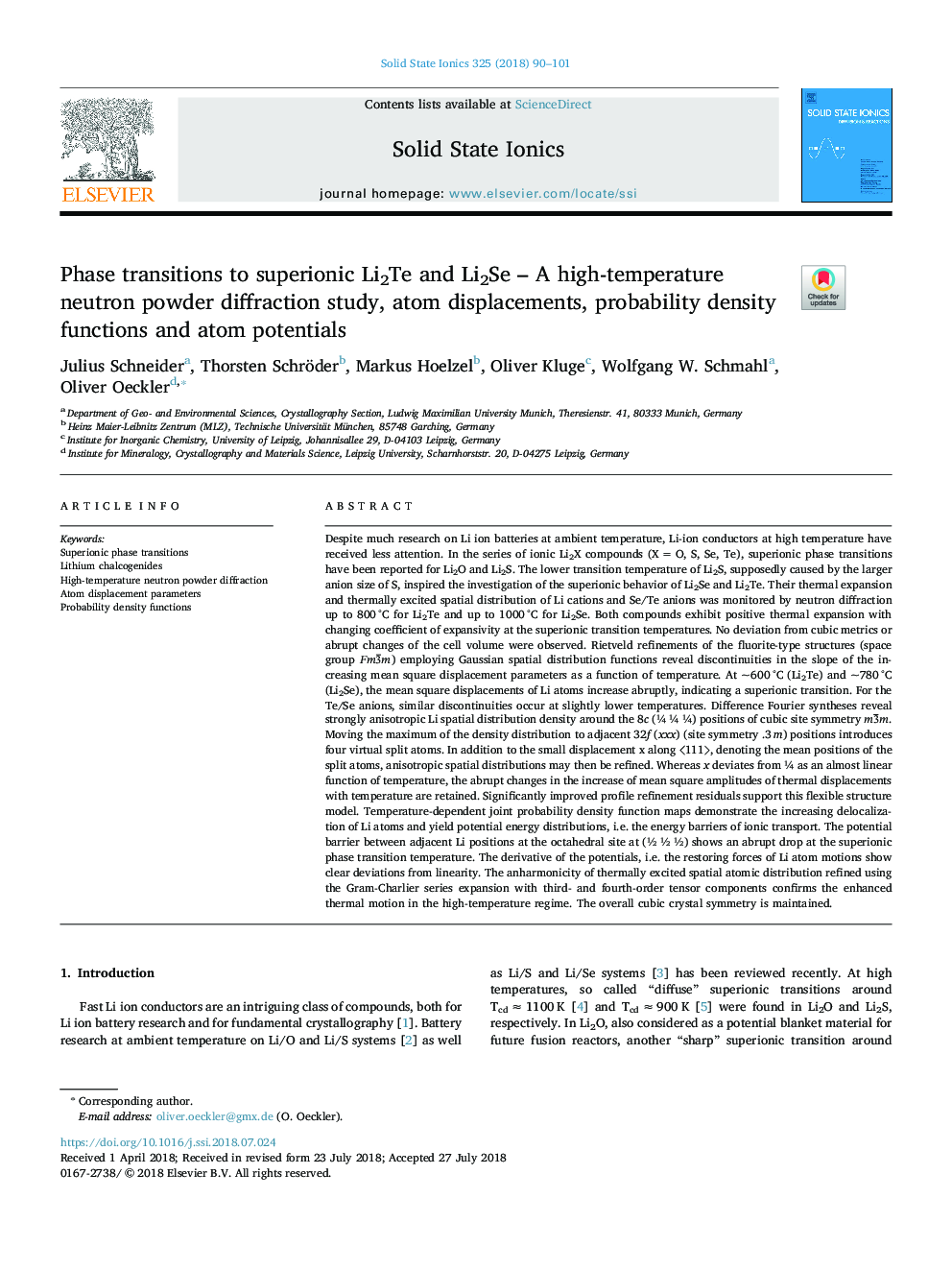 Phase transitions to superionic Li2Te and Li2Se - A high-temperature neutron powder diffraction study, atom displacements, probability density functions and atom potentials