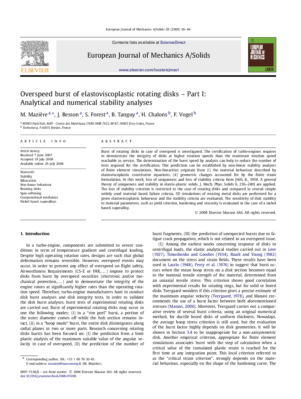 Overspeed burst of elastoviscoplastic rotating disks – Part I: Analytical and numerical stability analyses