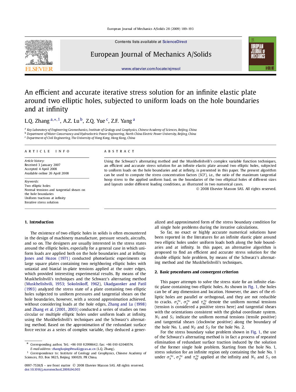 An efficient and accurate iterative stress solution for an infinite elastic plate around two elliptic holes, subjected to uniform loads on the hole boundaries and at infinity