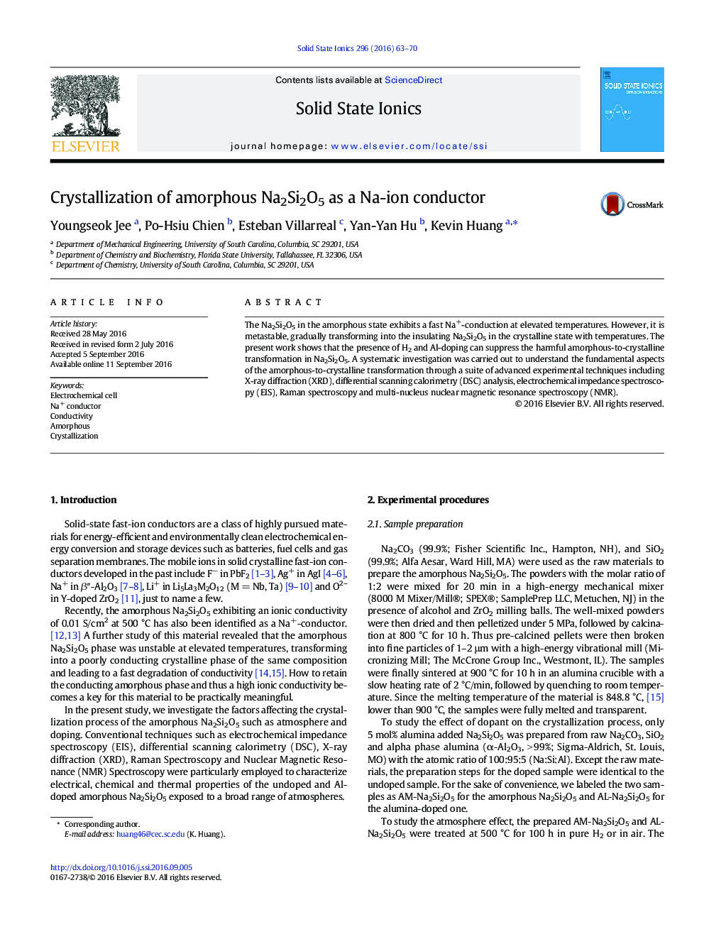 Crystallization of amorphous Na2Si2O5 as a Na-ion conductor