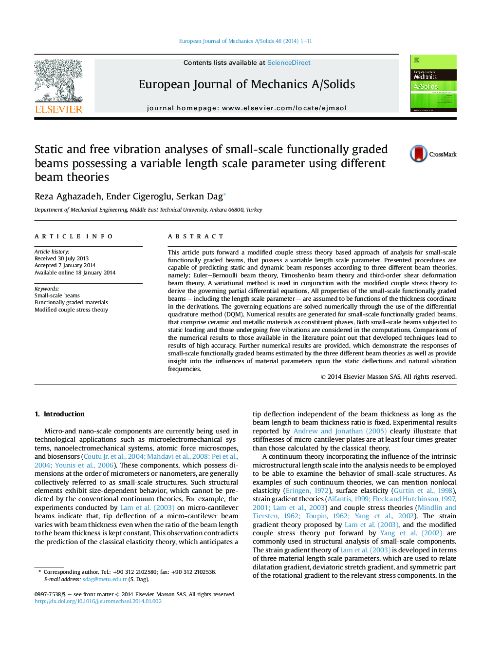 Static and free vibration analyses of small-scale functionally graded beams possessing a variable length scale parameter using different beam theories