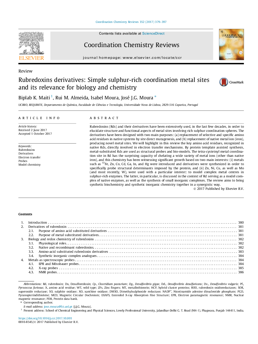 Rubredoxins derivatives: Simple sulphur-rich coordination metal sites and its relevance for biology and chemistry