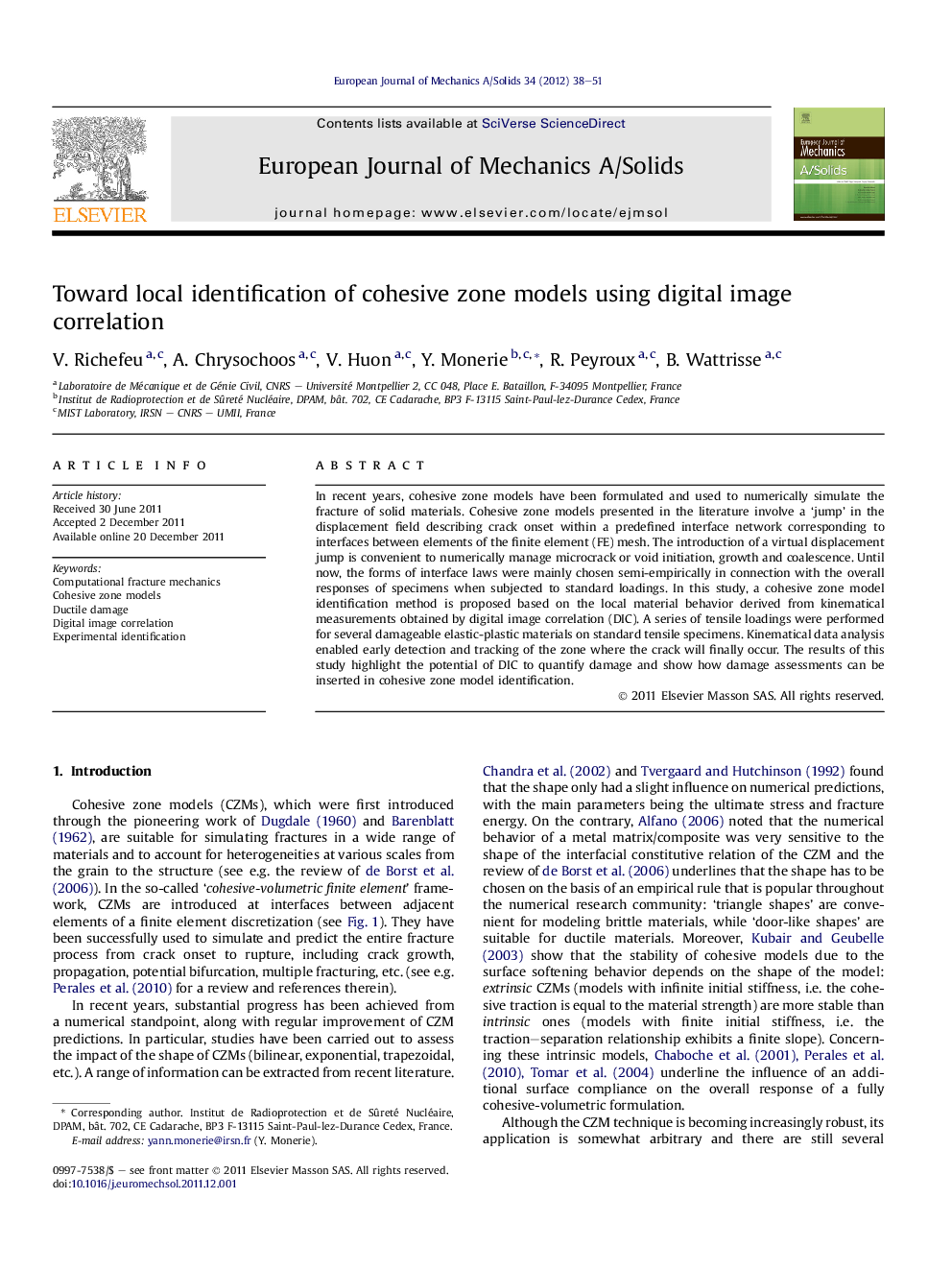 Toward local identification of cohesive zone models using digital image correlation